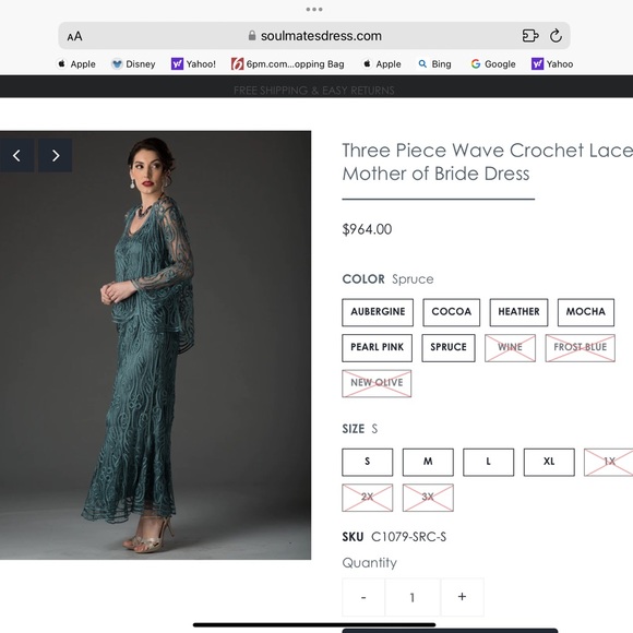 Soulmates Three Piece Wave Crochet Lace Mother of Bride Dress - Picture 2 of 4